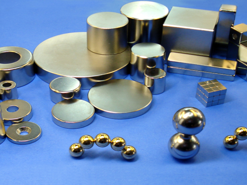 Assortment of neodymium magnets by type