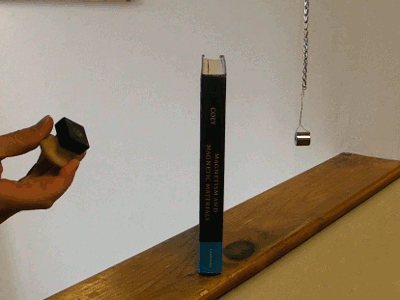 Magnets attracting through a book