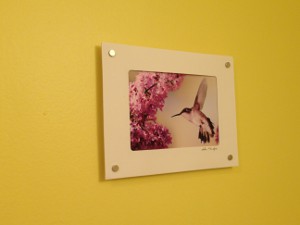 Picture hung by magnets