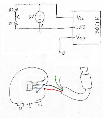 Circuit drawn by hand