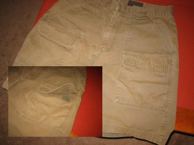 Old shorts with velcro pockets