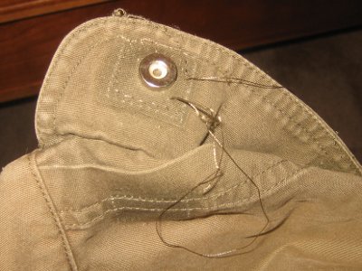 Sewing magnet in pants pocket