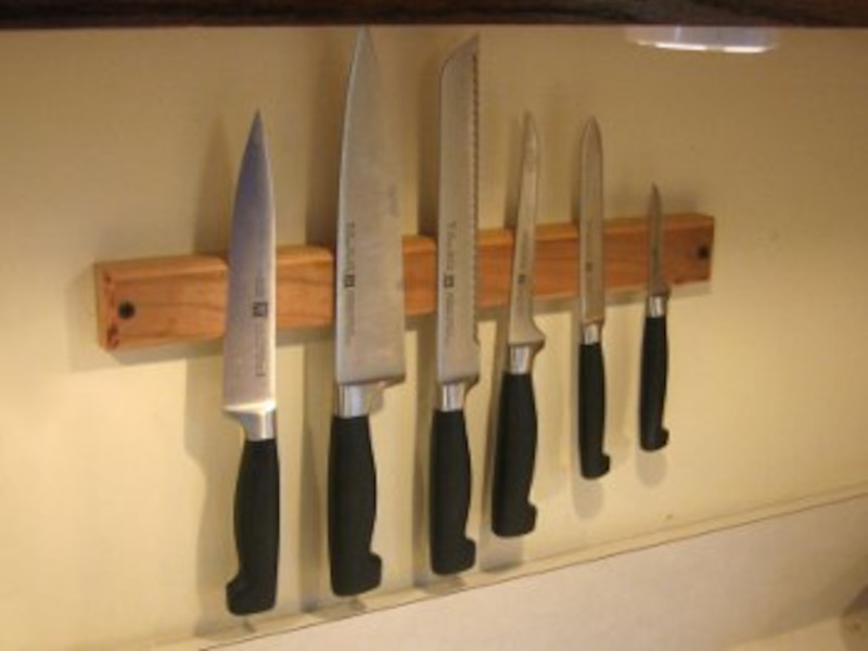 Acrylic Block Display of Knife Selection