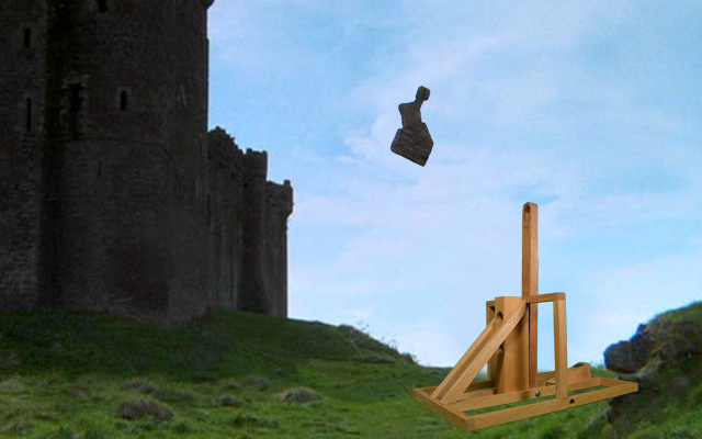 Wooden magnetic catapult launching item