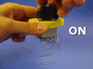 Magnet switch on lifting paper clips