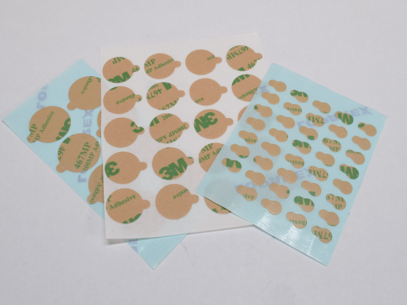 Sheets with double sided adhesive dots for neodymium magnets