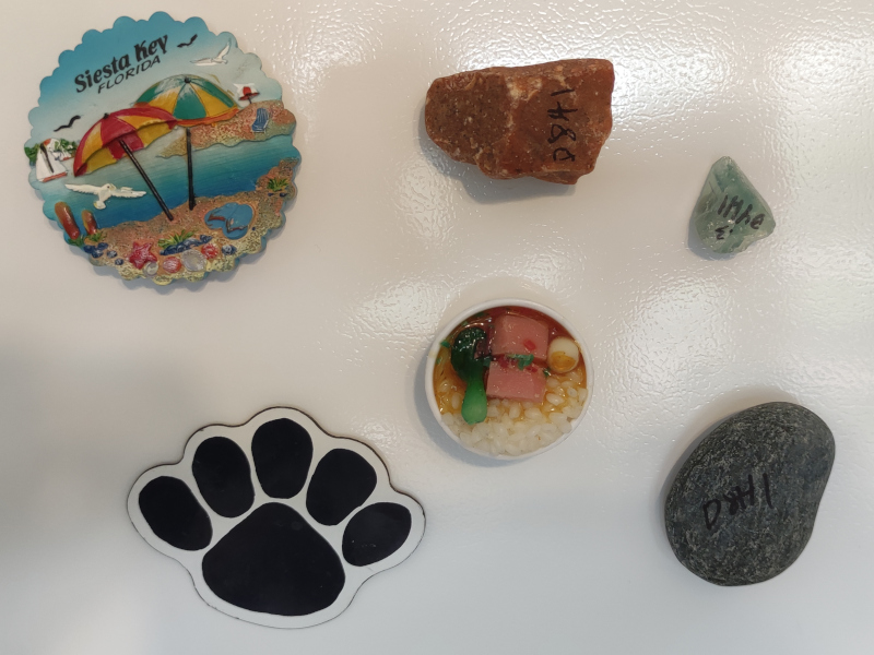 Variety of custom decorative fridge magnets created and repaired