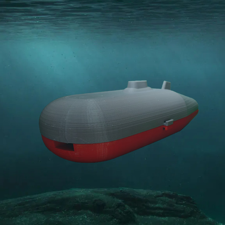 3d submarine driving underwater
