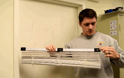Hanging magnetic blinds to a steel door