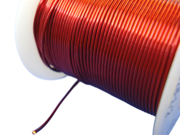 Large spool of enameled magnetic wire