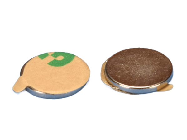 Neodymium disc magnets with double sided adhesive backing