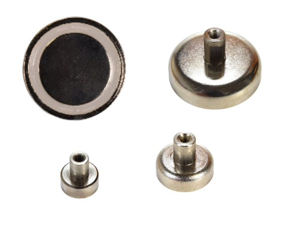 Different sizes and angles of strong female stud magnets for mounting