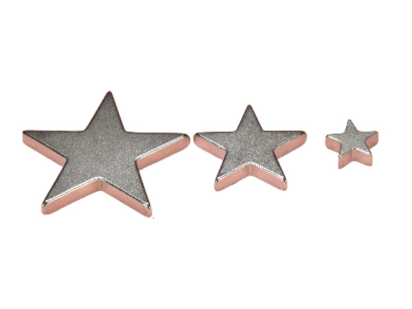 Multiple sizes of star shaped neodymium magnets