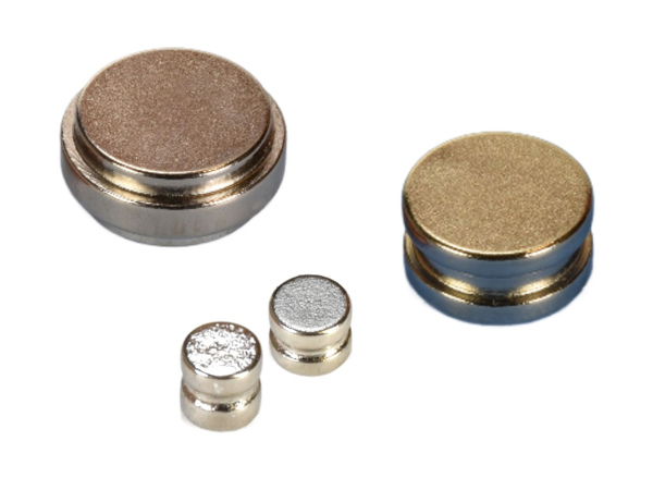 Selection of disc grooved and stepped neodymium magnets for easy install