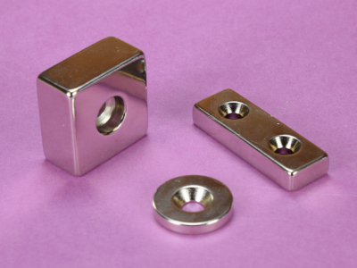 Neodymium countersunk block and ring magnets