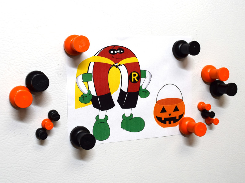 Black and orange halloween decoration fridge thumbtack magnets