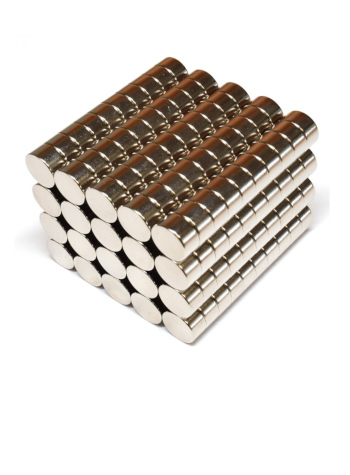 Bulk stack of neodymium disc magnets eligible for volume discounts