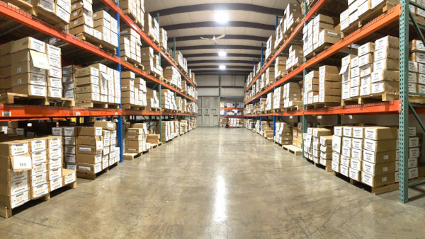 K&J magnetics warehouse showcasing huge bulk volumes of magnets ready to be shipped