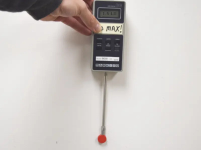 Measuring sliding pull force of a neodymium magnet